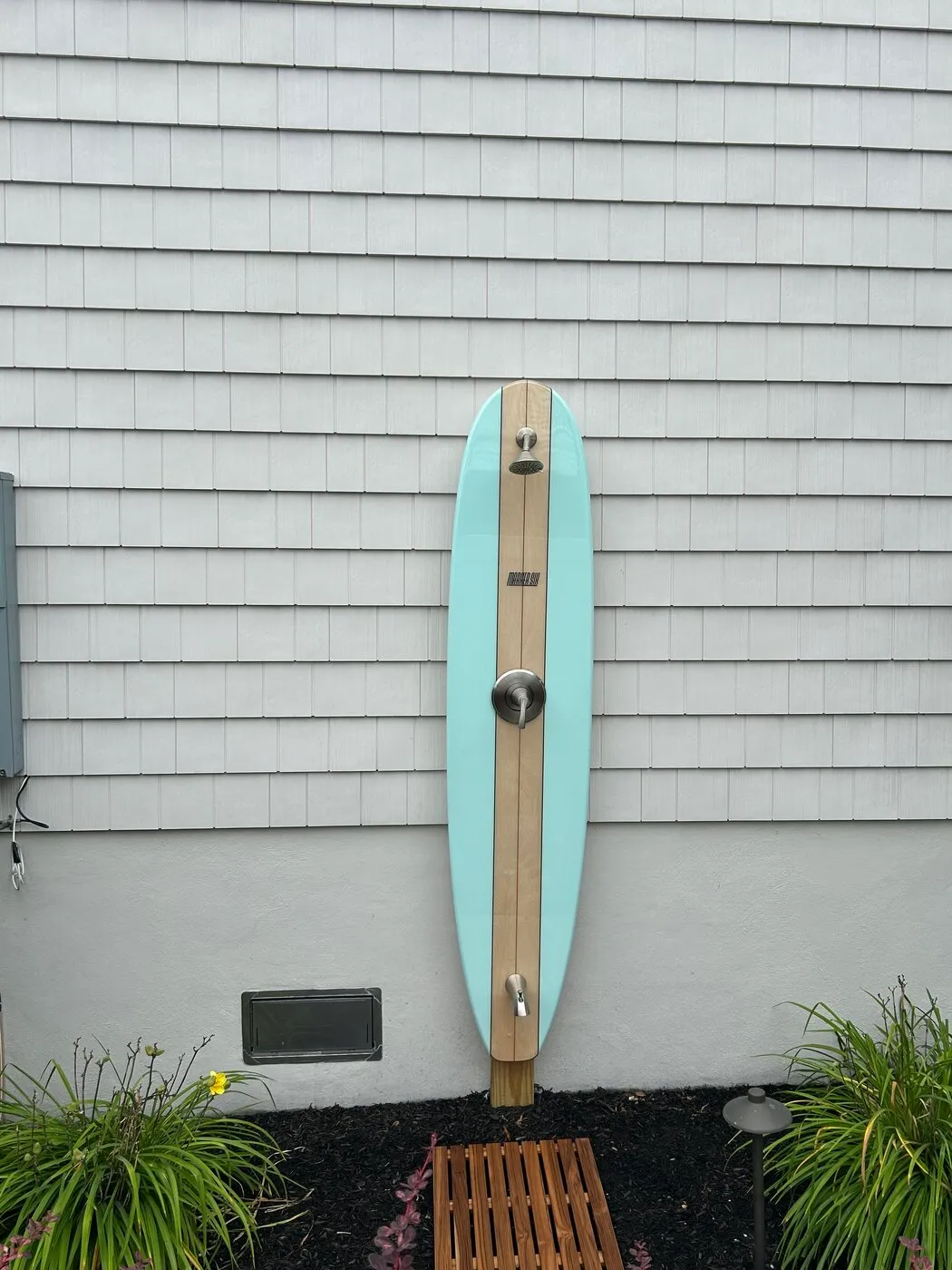 Avalon NJ surfboard outdoor shower custom installation coastal
